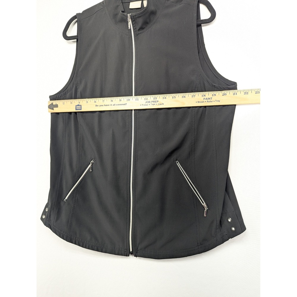 Chico's Zenergy Black Full Zip Mock Neck Vest Womens Size 2 L 12/14 Activewear - Picture 5 of 6